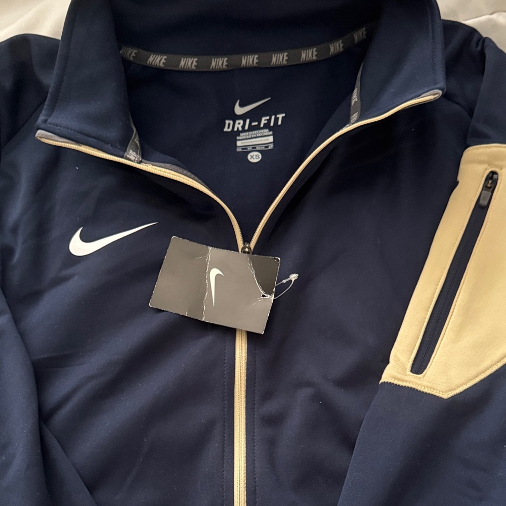 Nike Men's Blue and Beige Performance Jacket